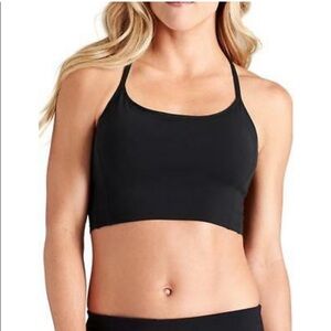 Athleta Beloved Bralette Black Sports Bra Cropped Tank Top Size Small 138668